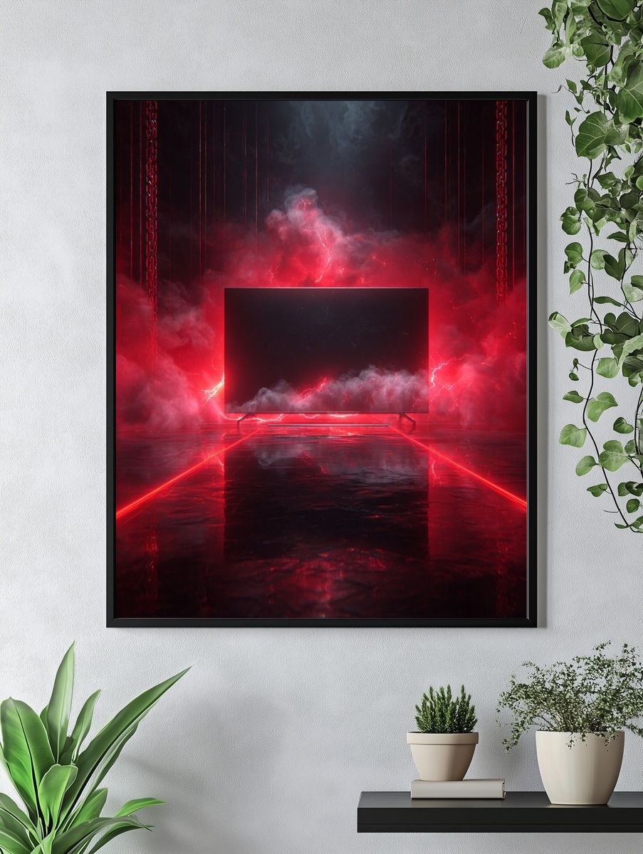 Futuristic TV in Stormy Atmosphere Poster. — room view 4