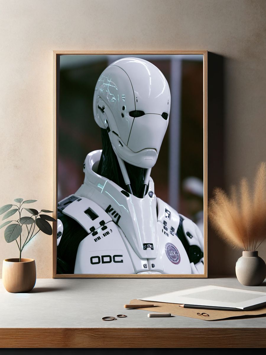 Futuristic Android Portrait Print. — room view 2