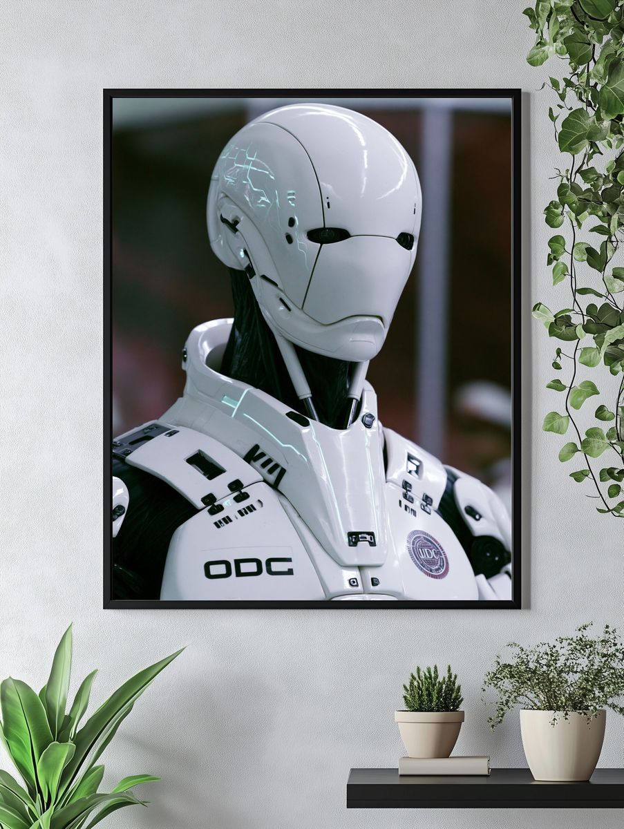 Futuristic Android Portrait Print. — room view 4
