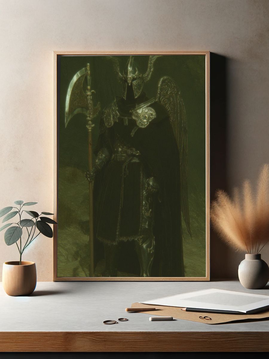 Fantasy Warrior — Digital Art Print. — room view 2