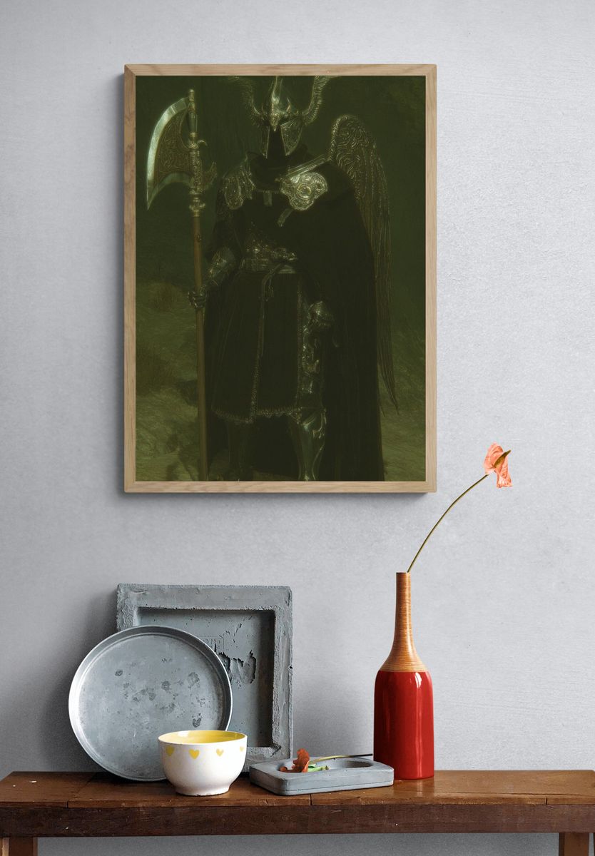 Fantasy Warrior — Digital Art Print. — room view 3