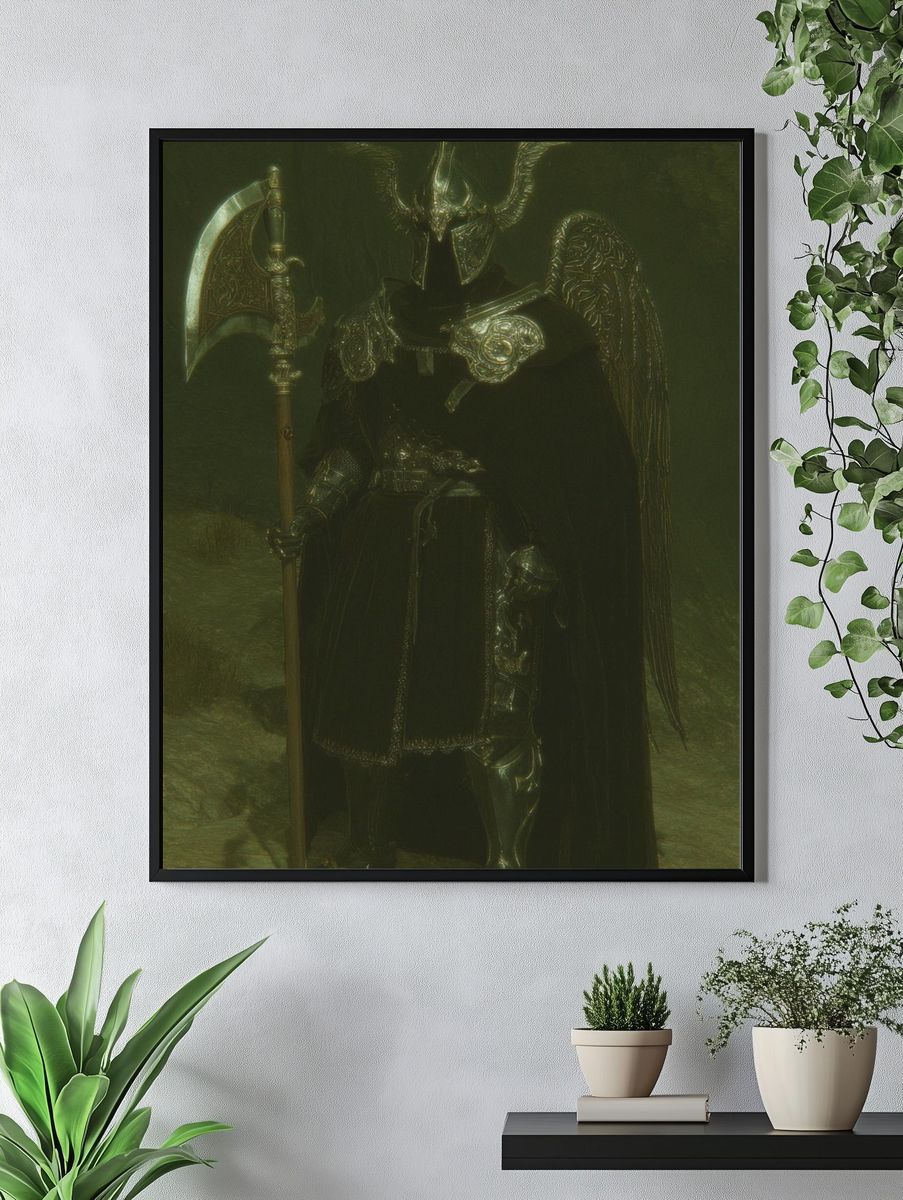 Fantasy Warrior — Digital Art Print. — room view 4