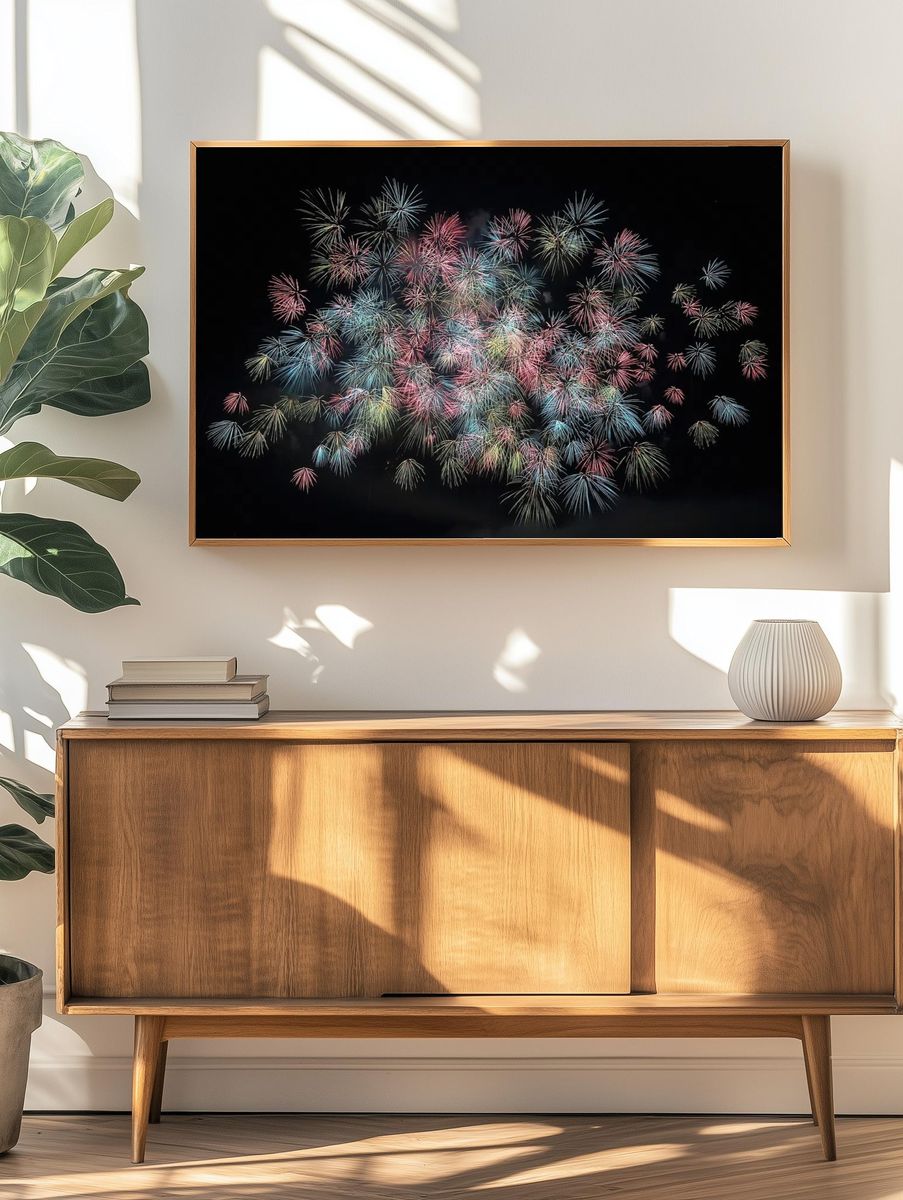 Colorful Fireworks Display Poster. — room view 3