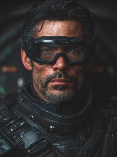 Futuristic Warrior — Portrait Print. poster