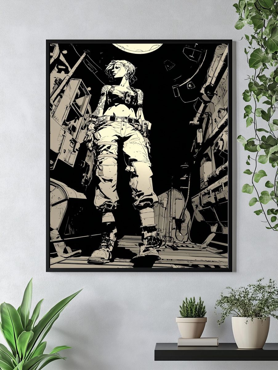 Futuristic Warrior — Illustration Print. — room view 4