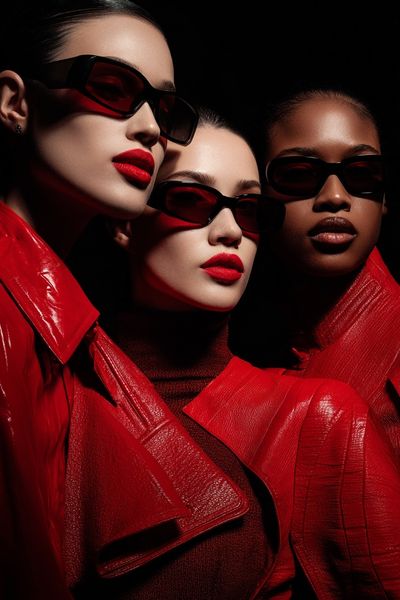 Fashionable Women in Red — Photography Print