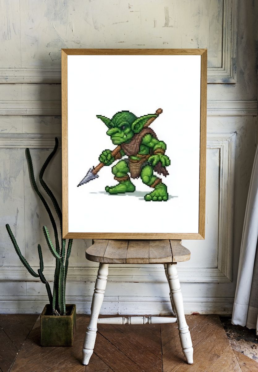 Goblin Pixel Art Poster. room preview