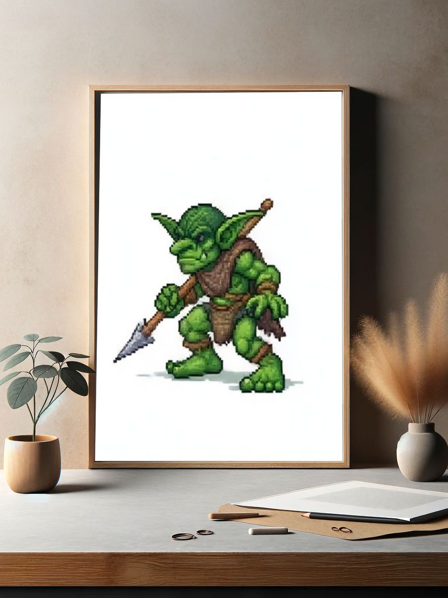 Goblin Pixel Art Poster. — room view 2