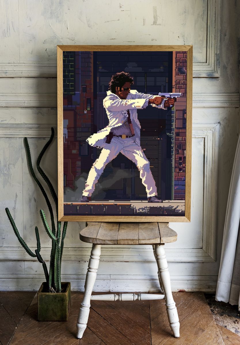 Pixel Gunman Action Poster. room preview
