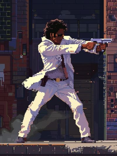 Pixel Gunman Action Poster. poster