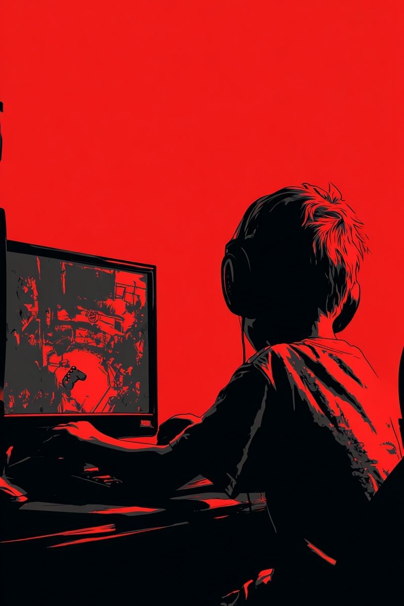 Gamer Silhouette — Digital Art Print. poster detail