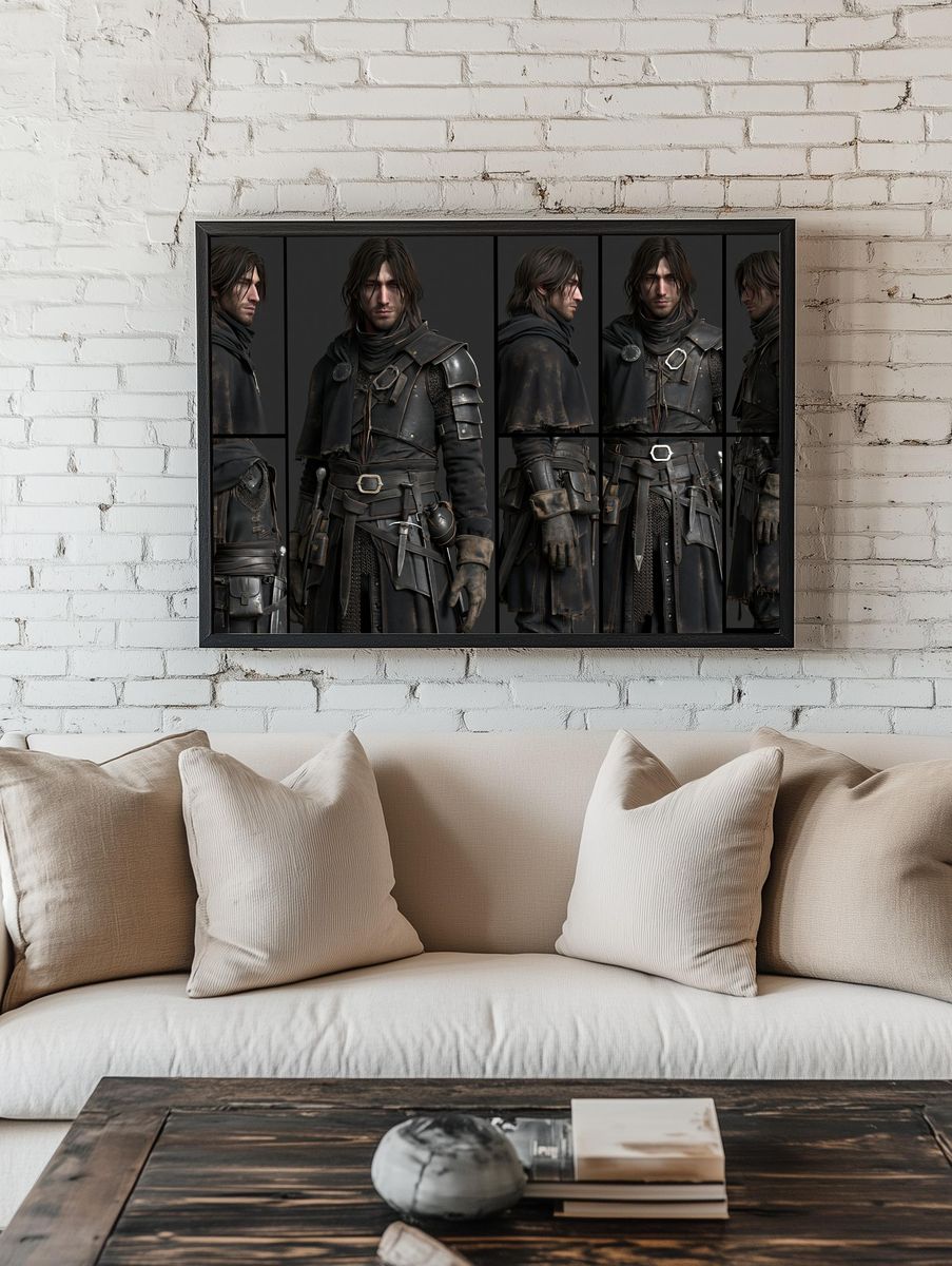 Dark Fantasy Warrior Character Poster. room preview