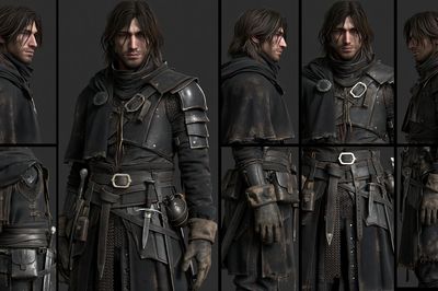 Dark Fantasy Warrior Character Poster. poster