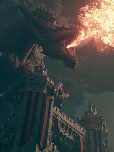 Dragon Siege Fantasy Poster.
