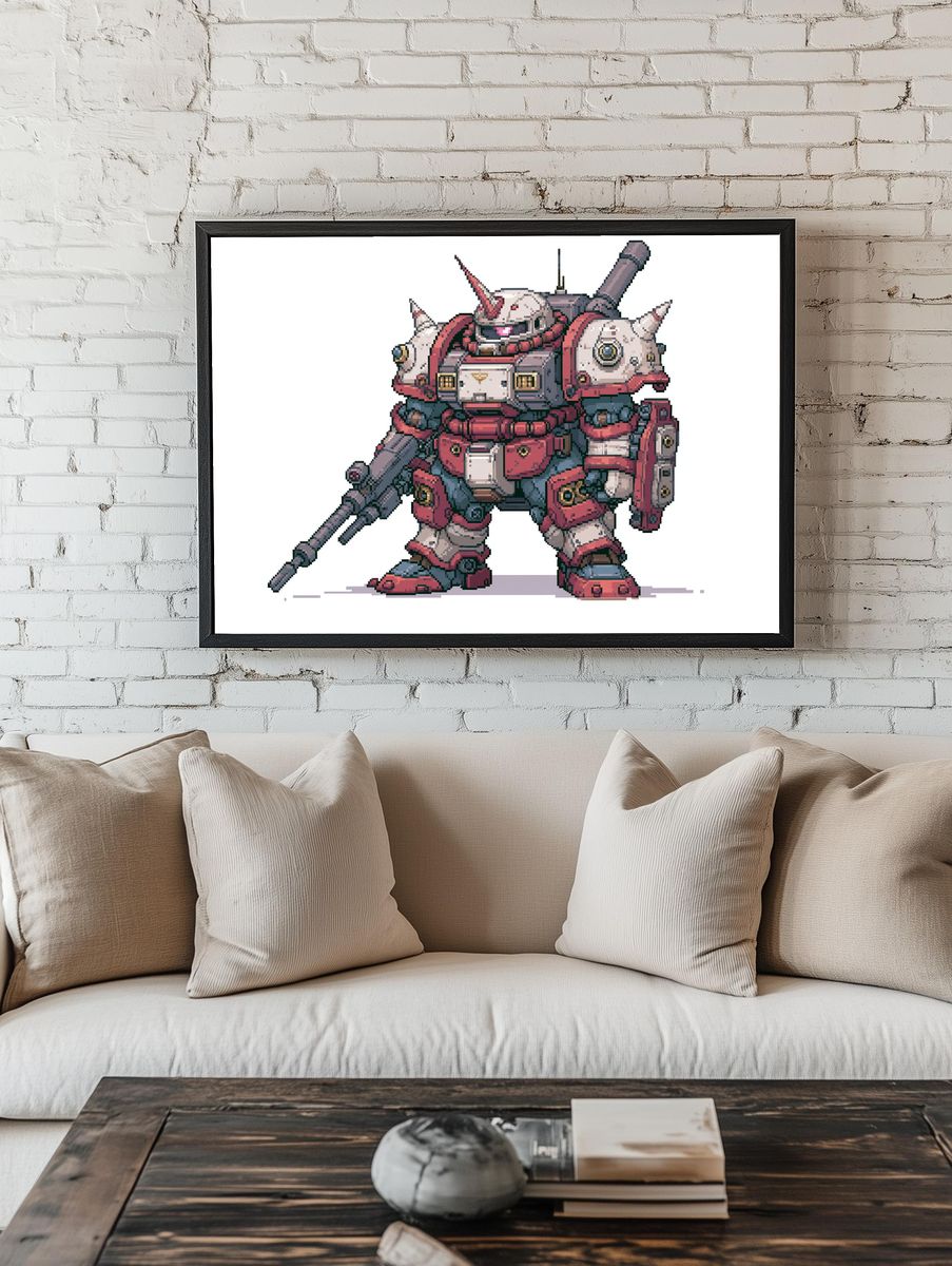Pixel Mecha Robot Poster. room preview