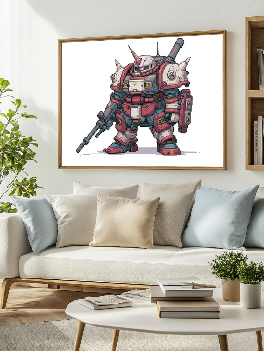 Pixel Mecha Robot Poster. — room view 2