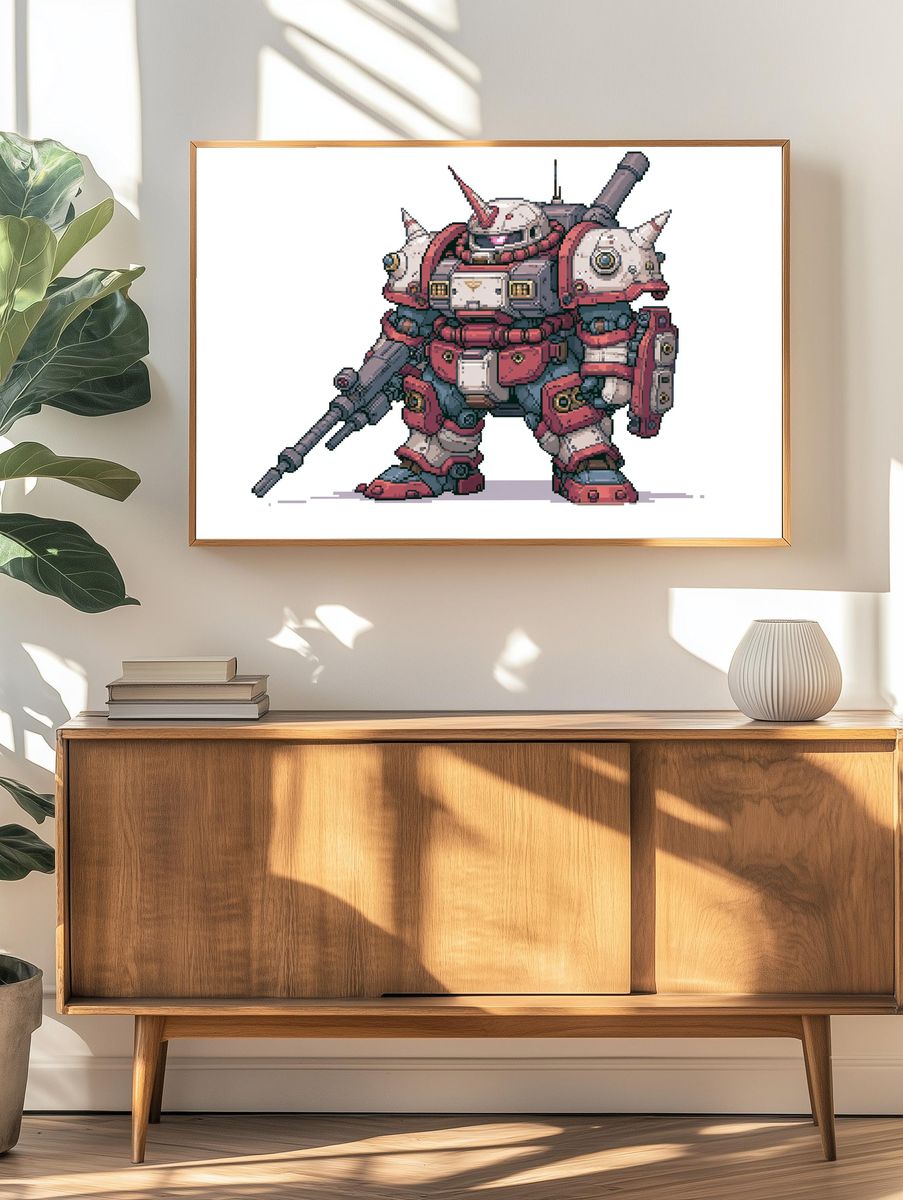 Pixel Mecha Robot Poster. — room view 3