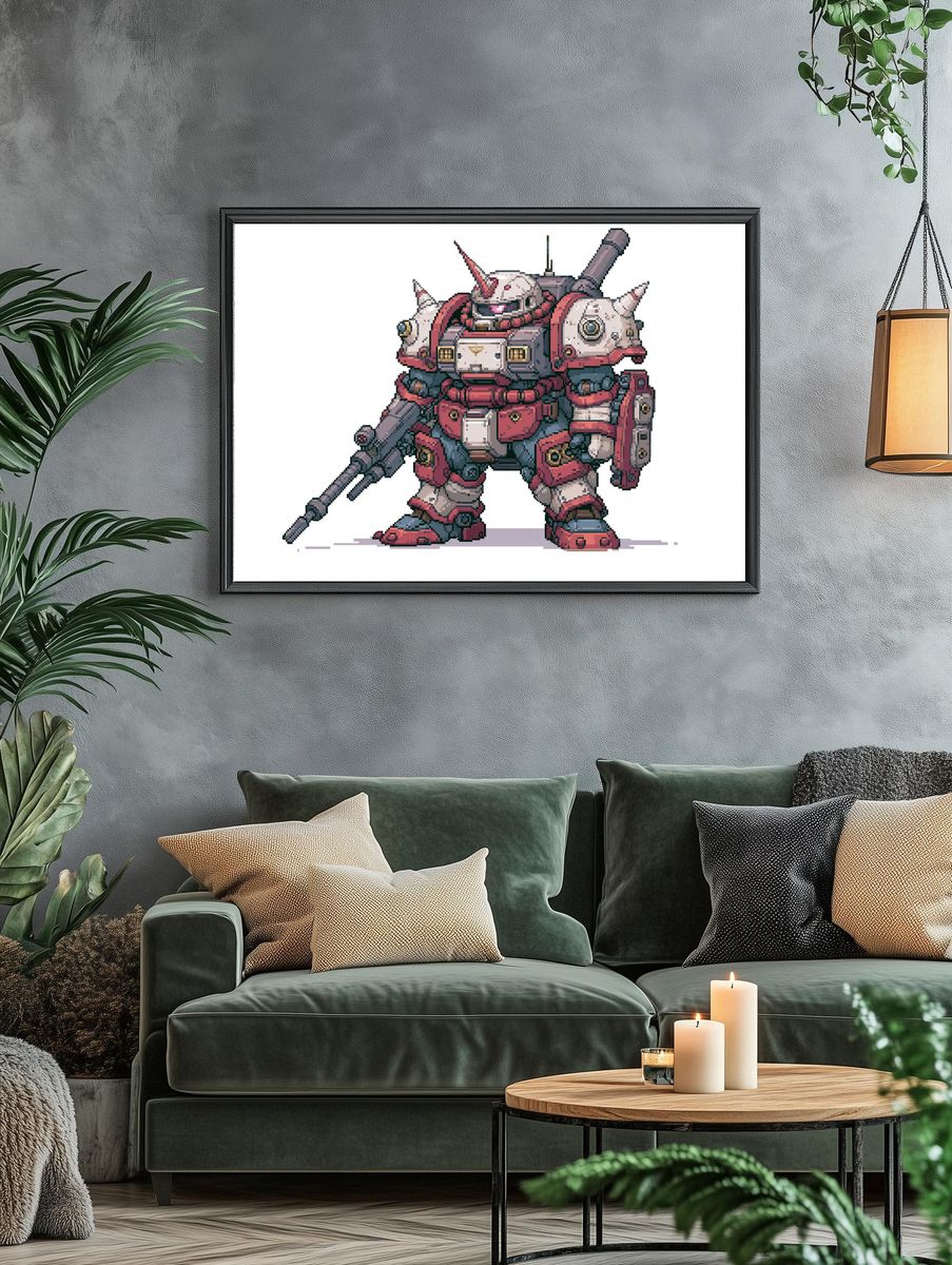 Pixel Mecha Robot Poster. — room view 4