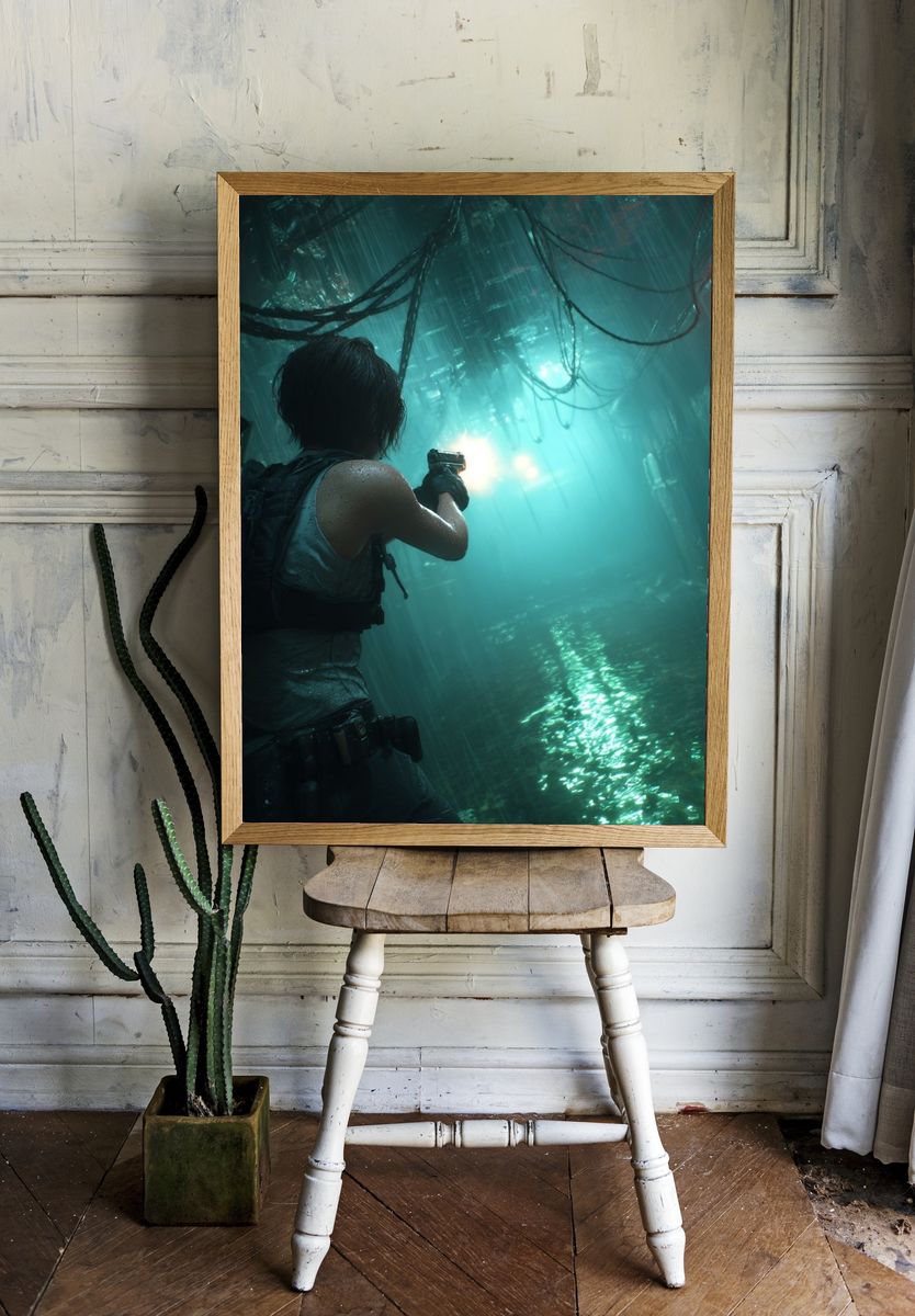 Survivor in the Shadows — Gaming Print. — room view 1