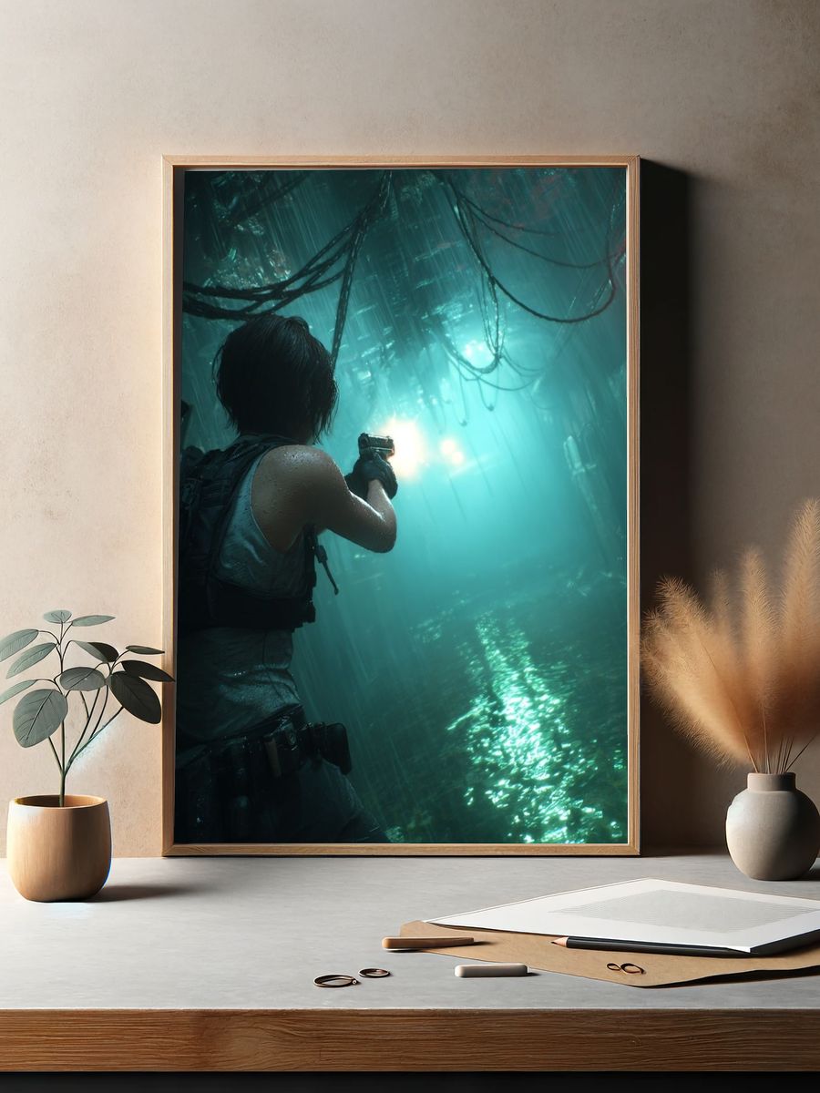 Survivor in the Shadows — Gaming Print. — room view 2