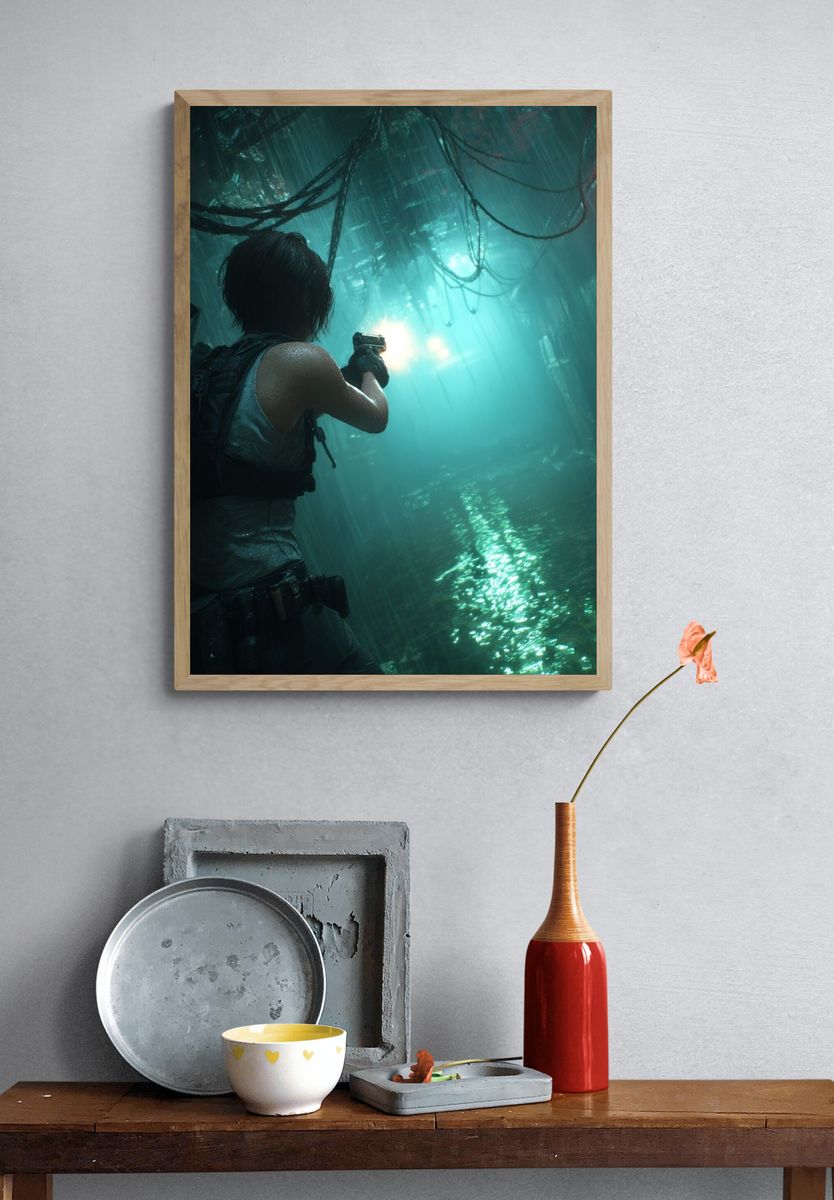 Survivor in the Shadows — Gaming Print. — room view 3