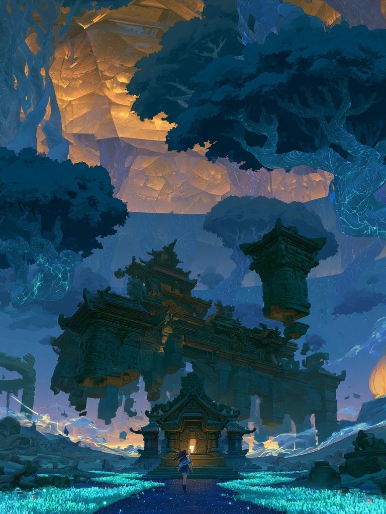 Mystic Temple Landscape Print. poster — gaming art