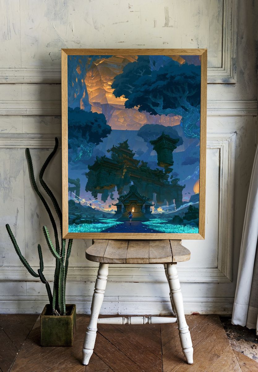 Mystic Temple Landscape Print. — room view 1