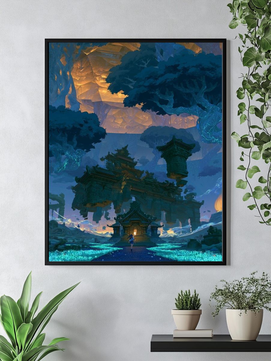 Mystic Temple Landscape Print. — room view 4