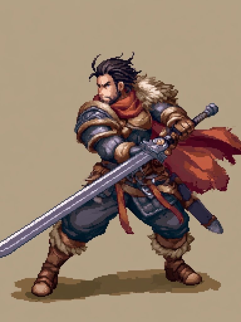 Pixel Warrior Fantasy Print. poster — gaming art