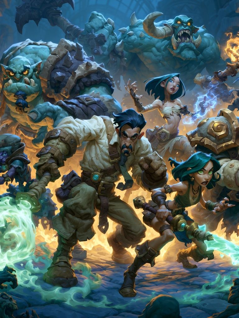 Fantasy Dungeon Heroes Illustration Poster. poster — gaming art