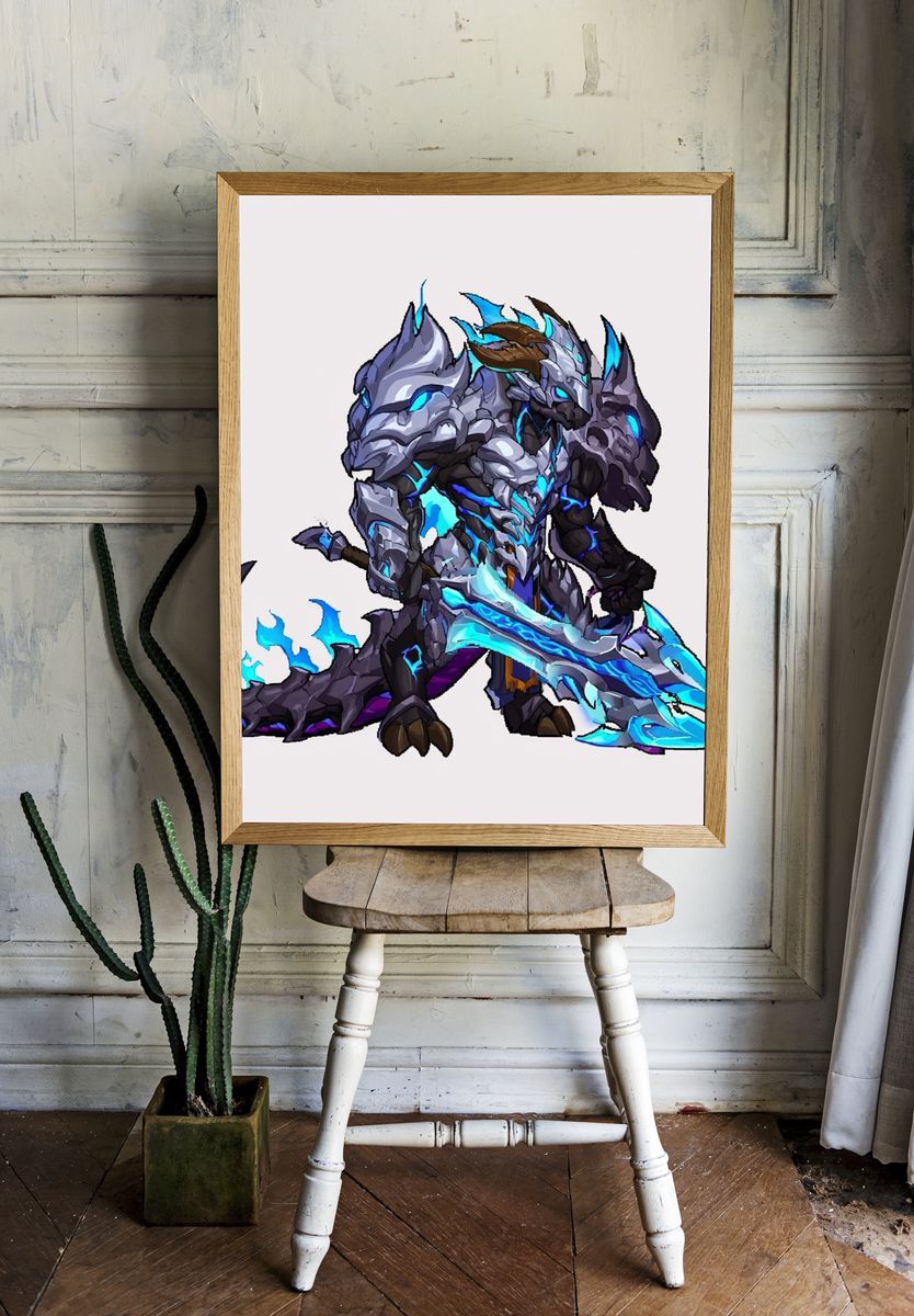 Armored Dragon Warrior Print. — room view 1