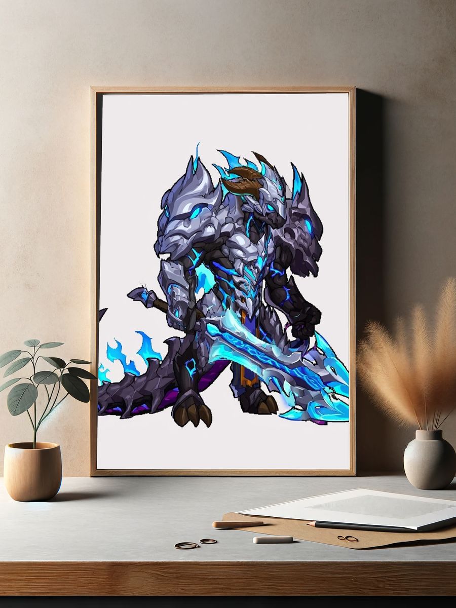 Armored Dragon Warrior Print. — room view 2