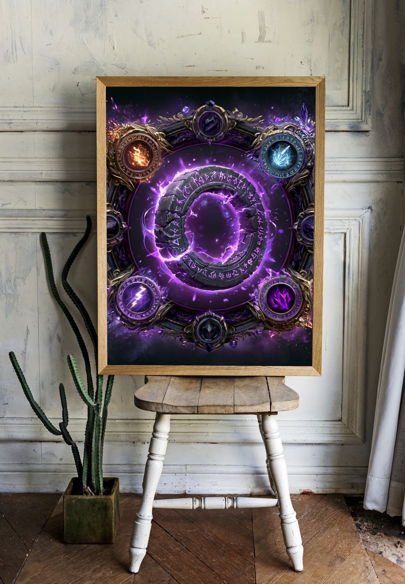 Arcane Rune Circle Fantasy Print. — room view 1