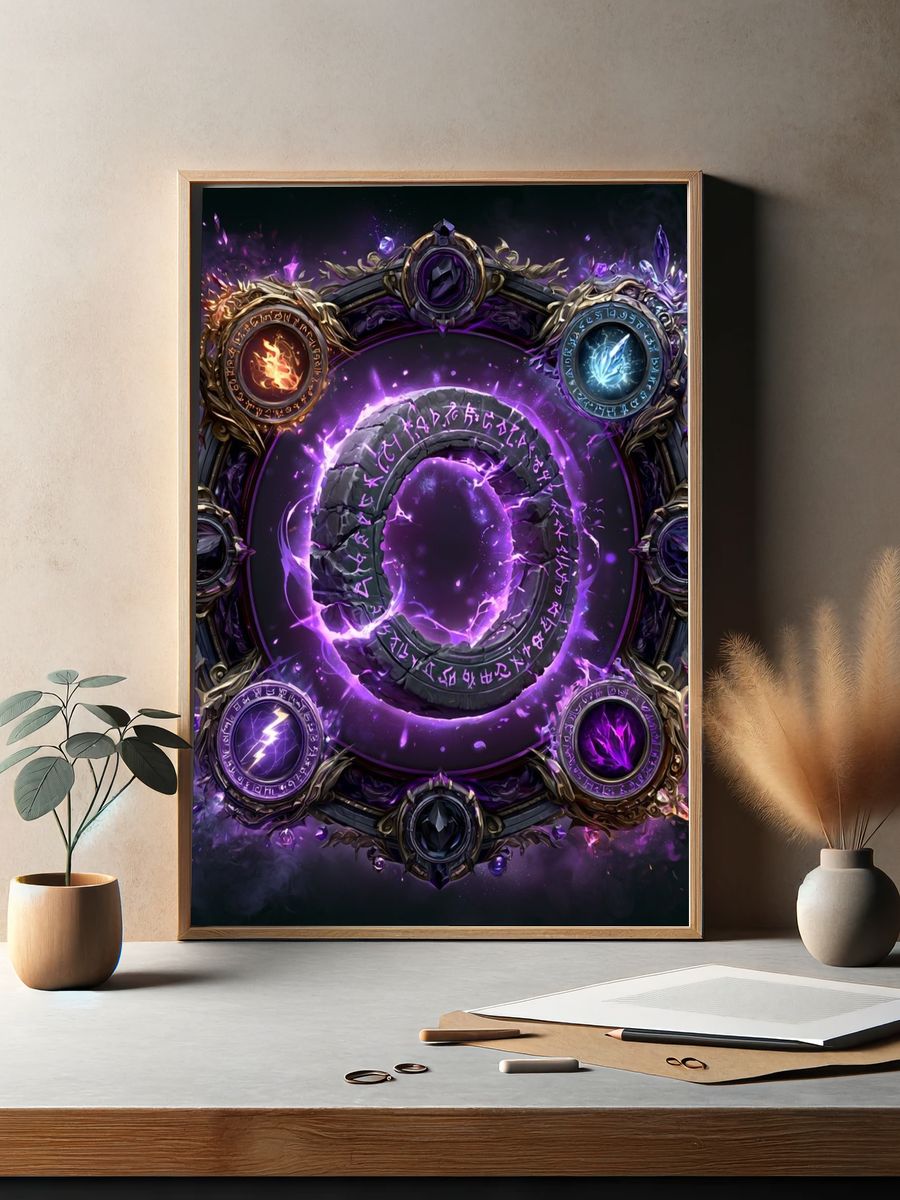 Arcane Rune Circle Fantasy Print. — room view 2