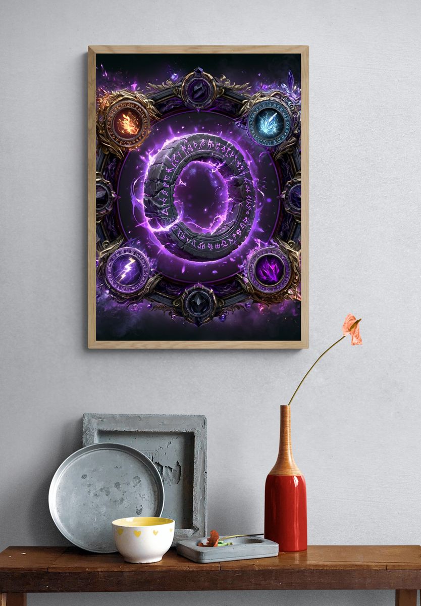 Arcane Rune Circle Fantasy Print. — room view 3