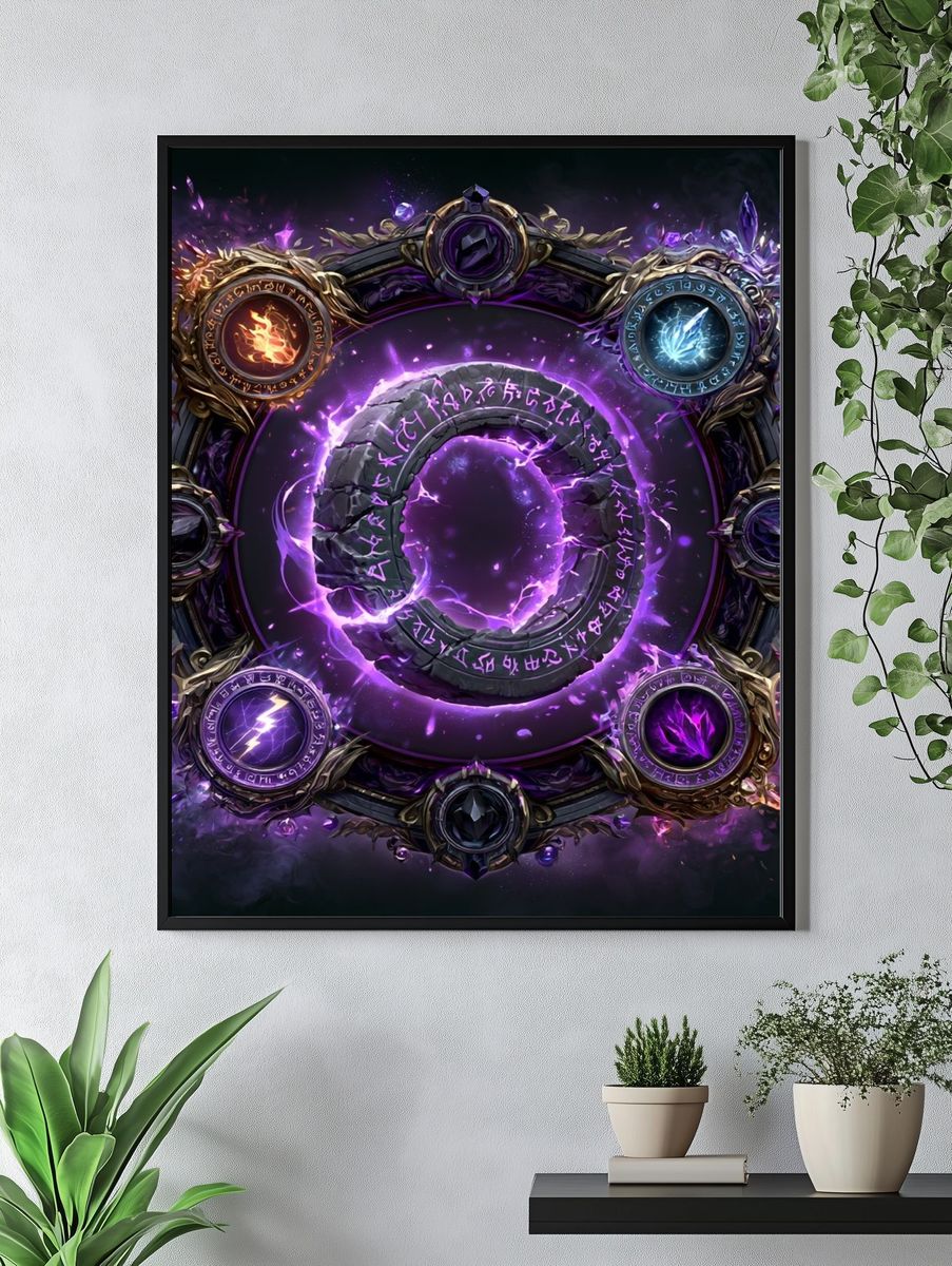 Arcane Rune Circle Fantasy Print. — room view 4