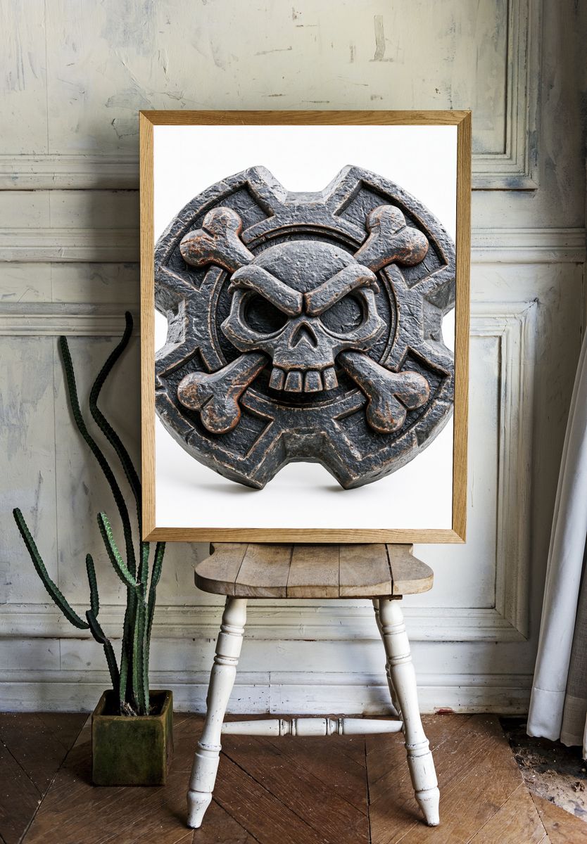 Skull Emblem Fantasy Poster. room preview