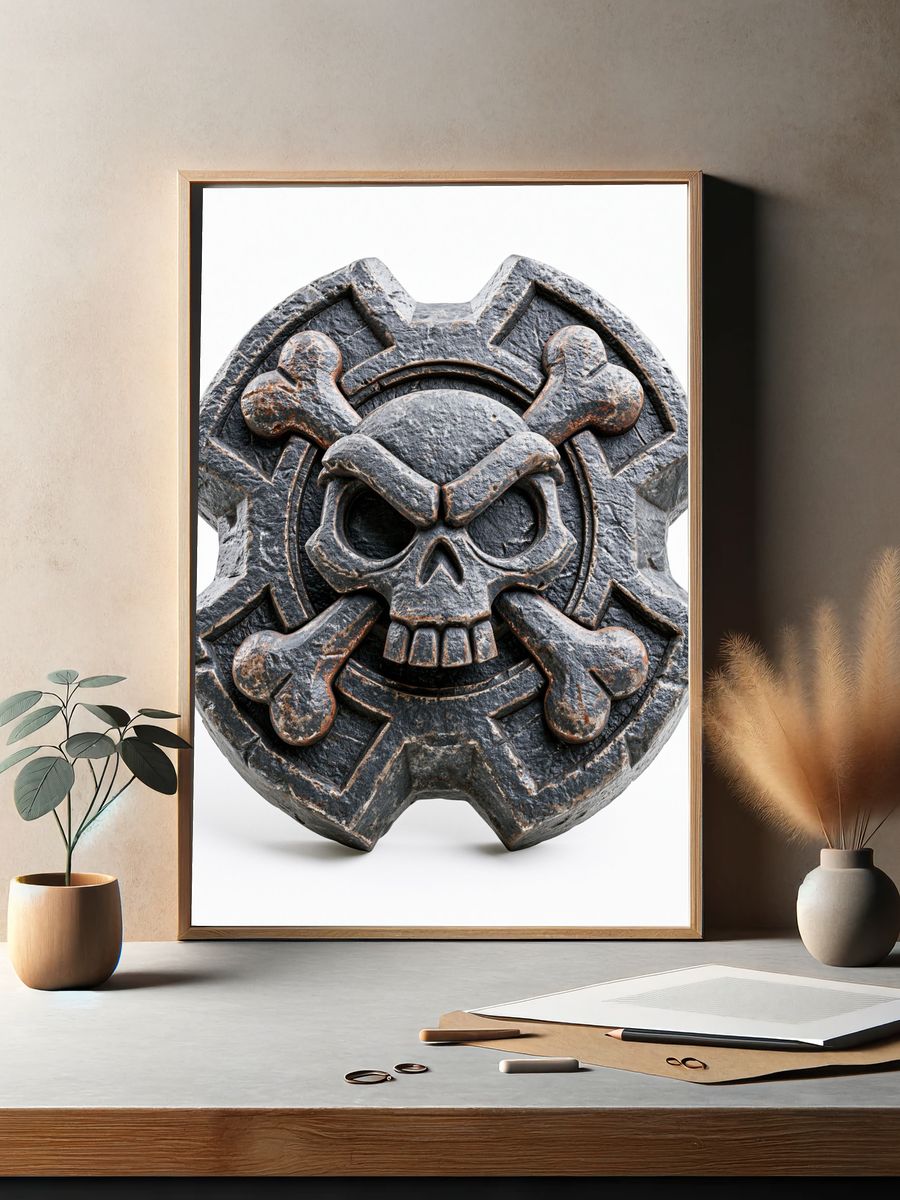 Skull Emblem Fantasy Poster. — room view 2