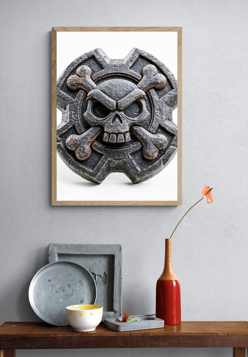 Skull Emblem Fantasy Poster. — room view 3