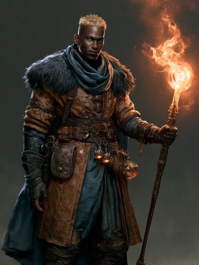 Fire Mage Fantasy Character Poster.
