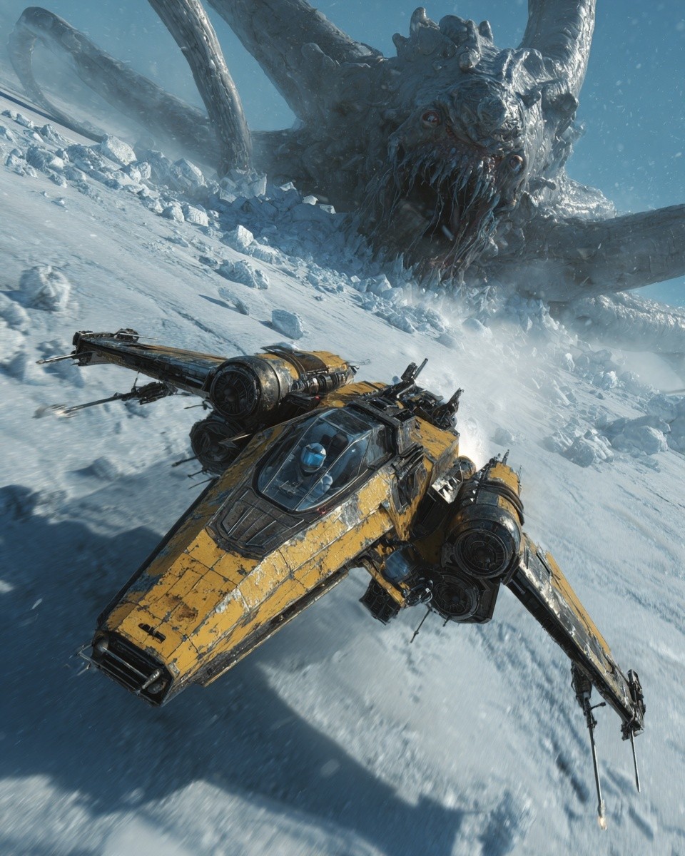 Space Battle with Monster — Sci-Fi Print. poster detail