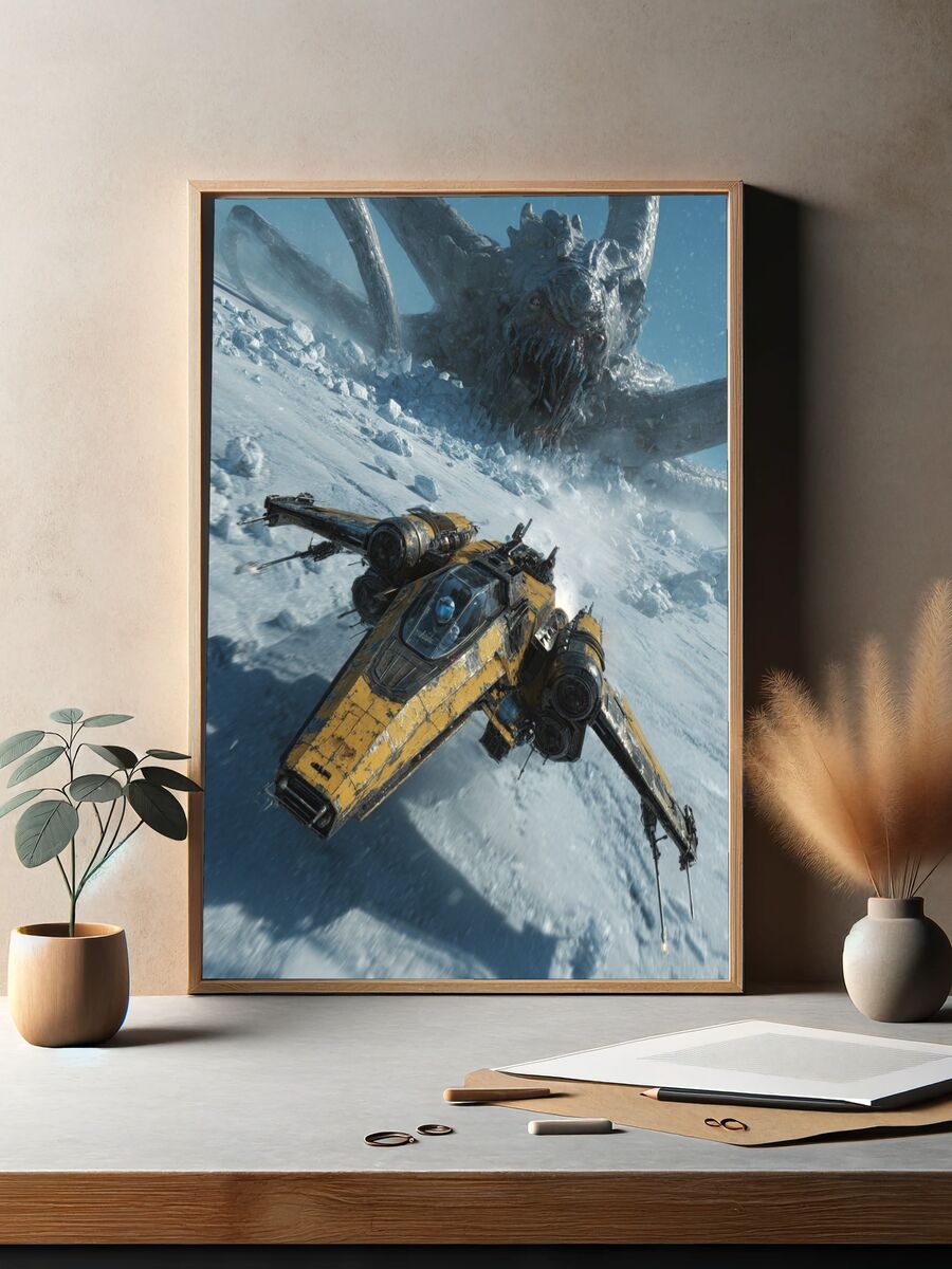 Space Battle with Monster — Sci-Fi Print. — room view 2
