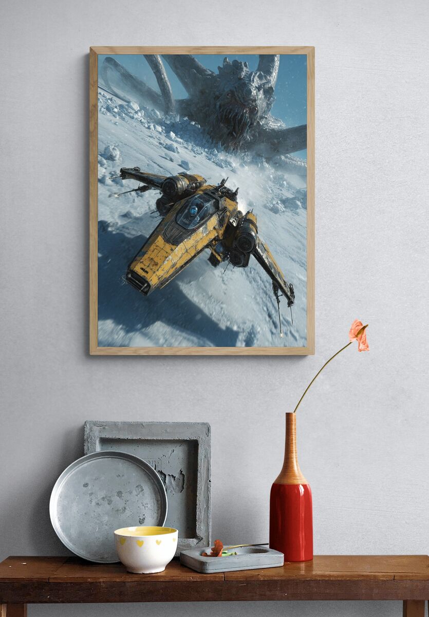 Space Battle with Monster — Sci-Fi Print. — room view 3