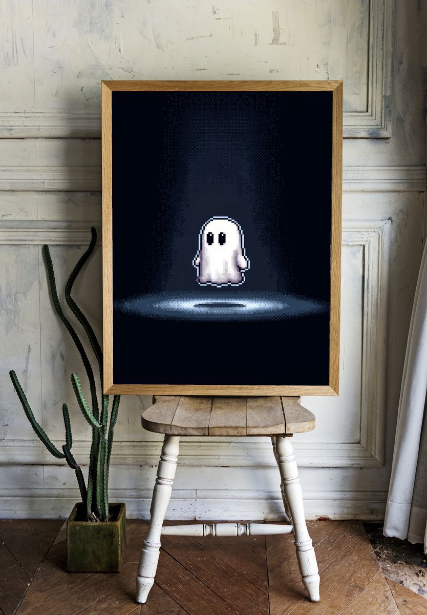 Pixel Ghost — Gaming Print. room preview