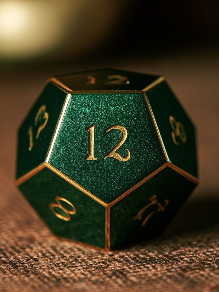 Emerald D20 Dice Photography Poster. poster — gaming art