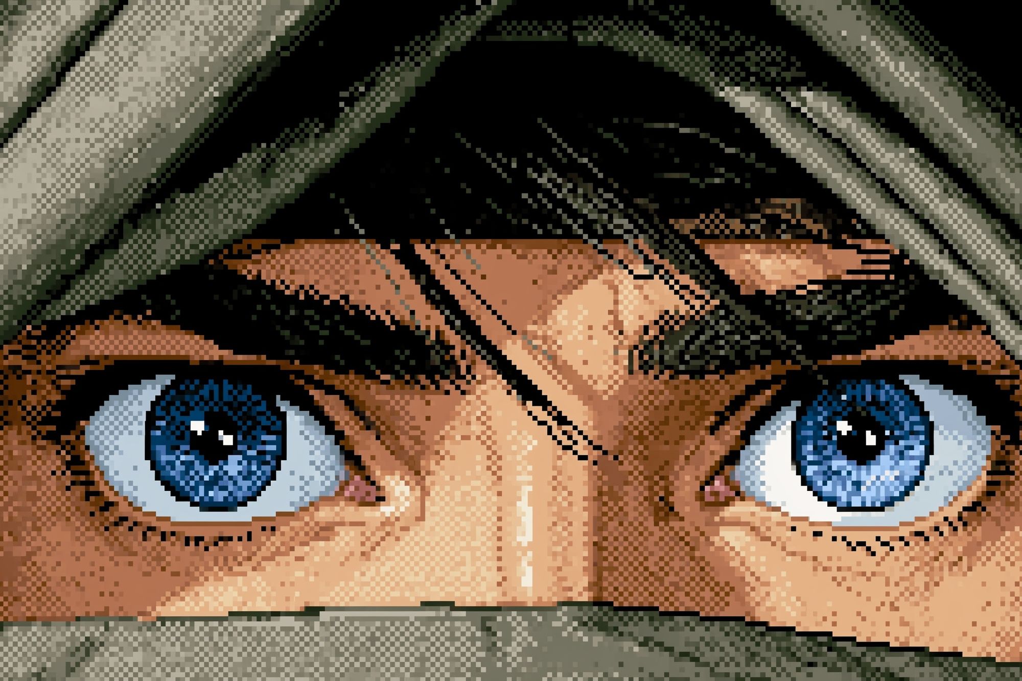 Blue-Eyed Soldier Illustration Poster. poster detail