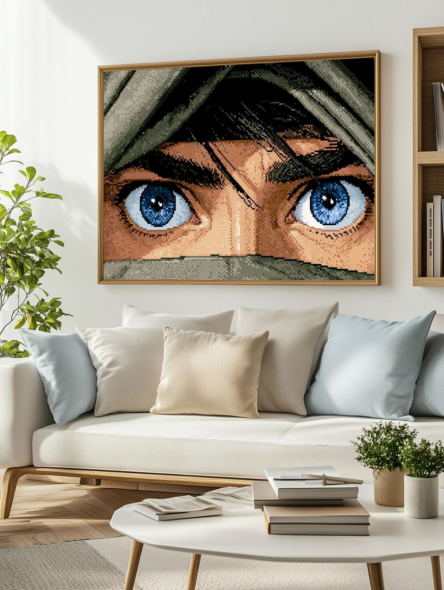 Blue-Eyed Soldier Illustration Poster. — room view 2