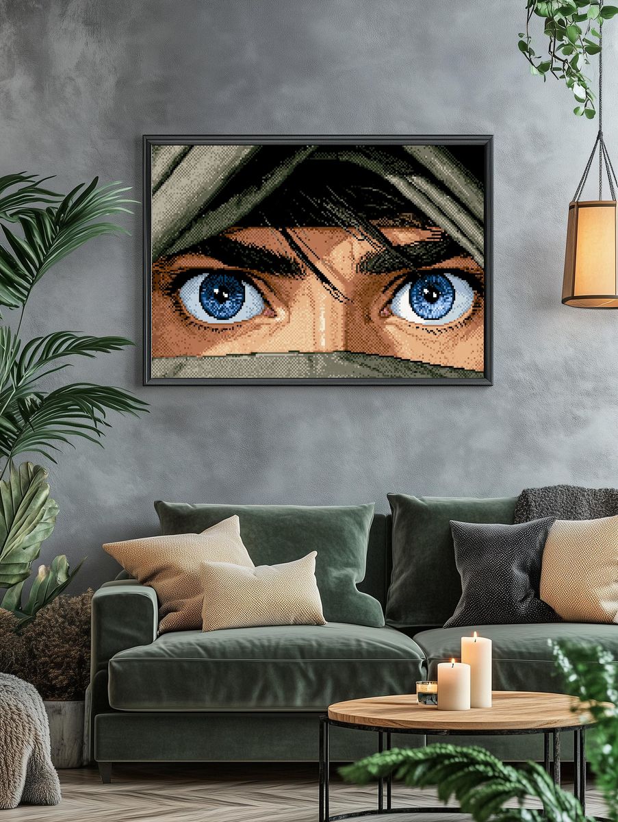 Blue-Eyed Soldier Illustration Poster. — room view 4