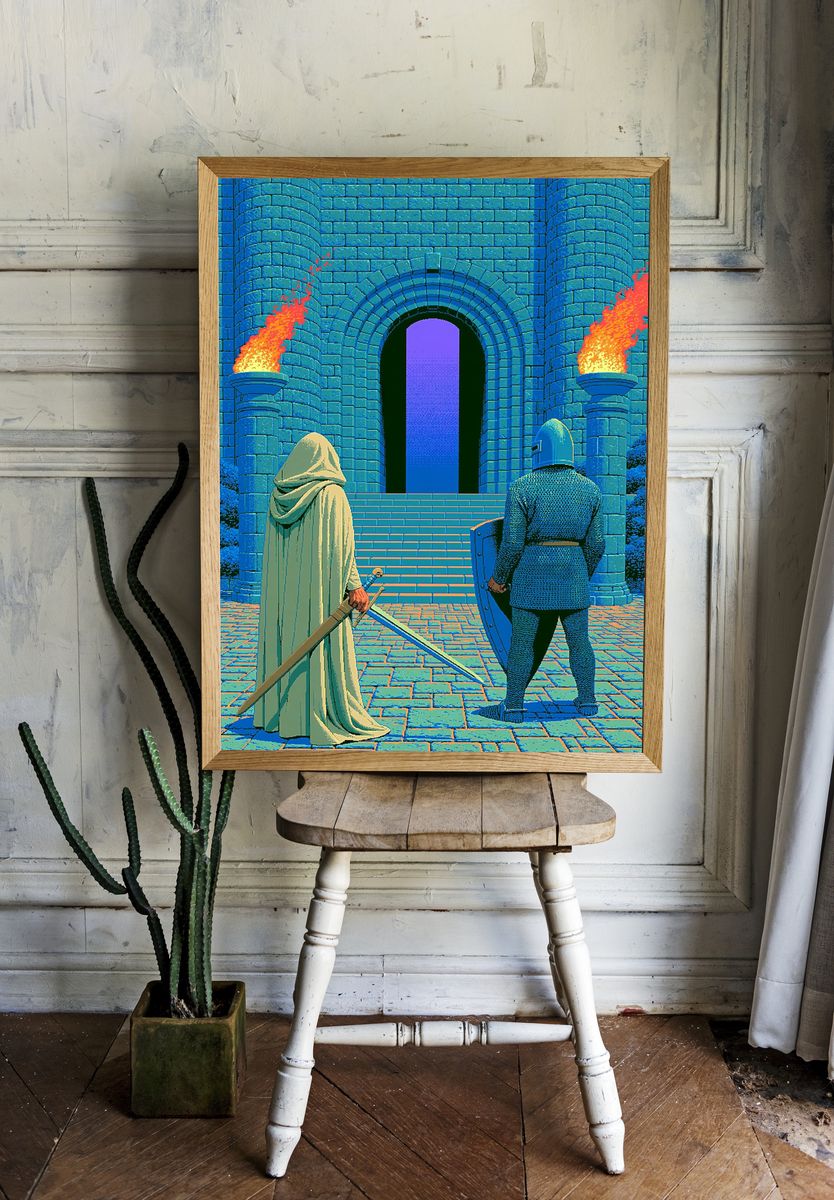 Pixel Castle Guardians Print. — room view 1