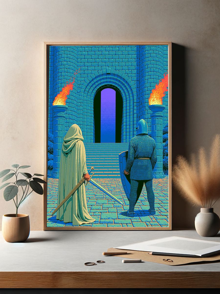 Pixel Castle Guardians Print. — room view 2